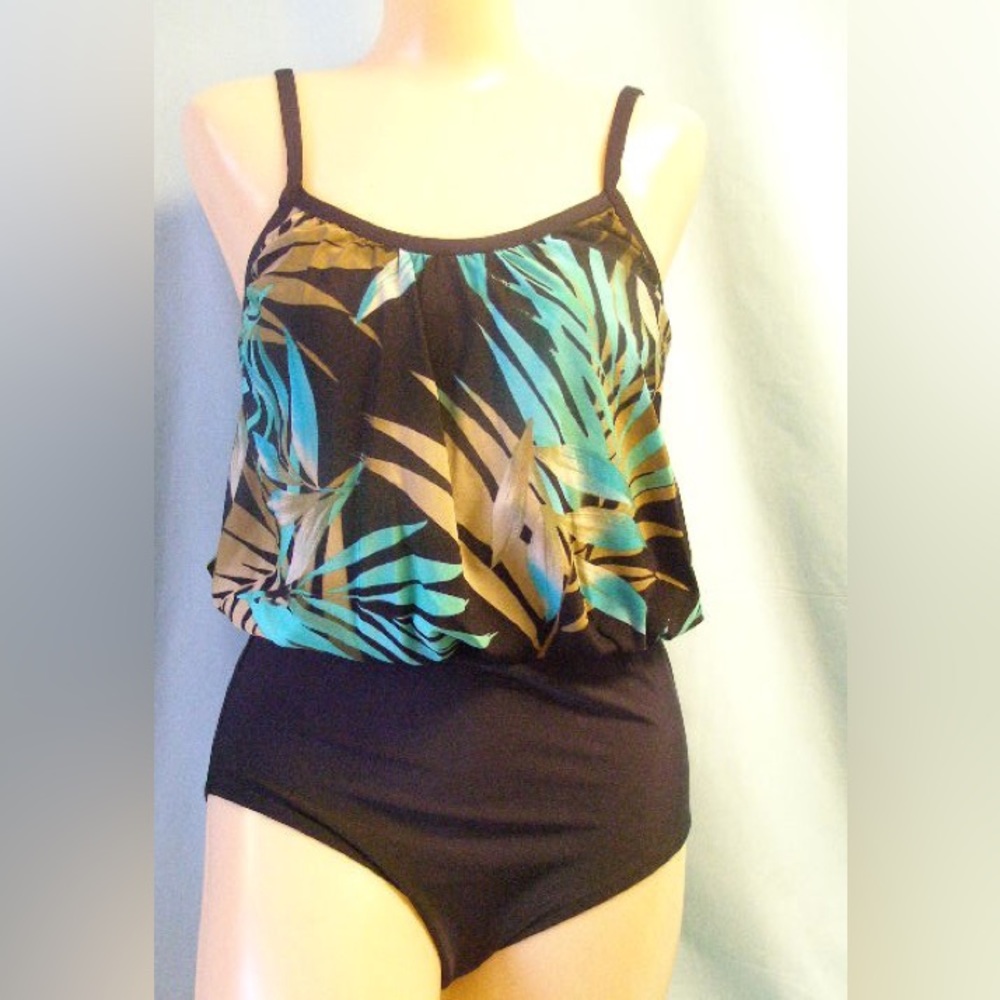 NWT one piece blouson swimsuit 1330-523